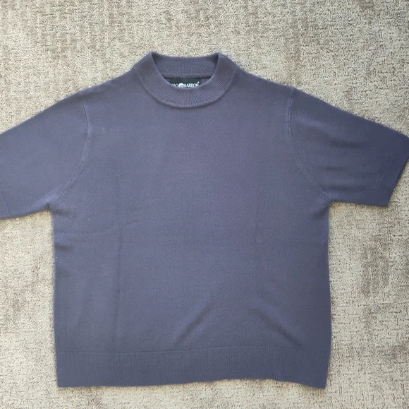 VTG EUC Purple Sag Harbor Soft Short Sleeve Mock Neck Sweater szM/L - Picture 5 of 5